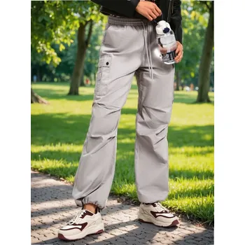 Dámské kalhoty Sinsay - Parachute kalhoty - šedá - 664DA-09X - 664DA-09X-XXS