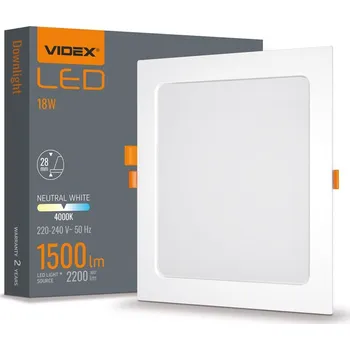 LED panel čtvercový Videx 22,4 x 2,8 cm bílý