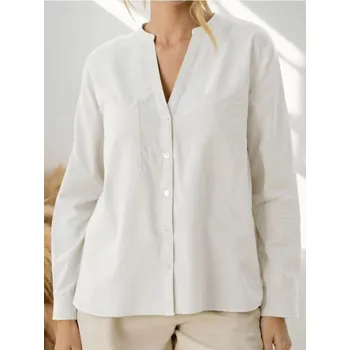 Dámské tričko Sinsay - Bavlněné tričko s dlouhým rukávem - bílá - 618DA-00X - 618DA-00X-XL