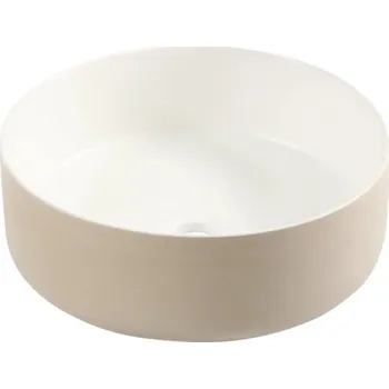 Umyvadlo na desku Differnz Mira keramika béžová bílá 36 cm 38.009.03