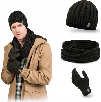 Čepice PaMaMi sada: čepice, nákrčník (rolák), rukavice, univerzální velikost, zelená