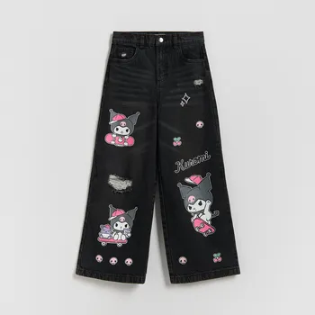 Dívčí džíny Reserved - Super wide leg džíny Kuromi - šedá - 306HN-90J - 306HN-90J-122