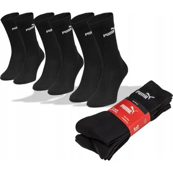 Pánské ponožky Puma ponožky dlouhé bavlněné 3 páry černé Basic 94711004 velikost 39/42