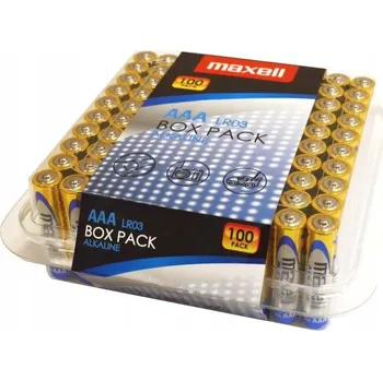 Článková baterie Alkalické baterie Maxell AAA (R3) 100 kusů LR03