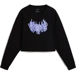 tričko s dlouhým rukávem dámské VANS Hot Links LS Relax Crop Black - M