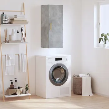 Koupelnový nábytek VidaXL Závěsná skříňka, šedá betonu, 34,5x34x90 cm