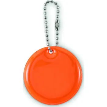 Kulatá reflexní klíčenka Grin - Neonově Oranžová