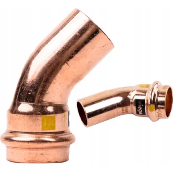 Fitinka Měděné koleno VIEGA s vnějším závitem pro lisování 22mm 45° plyn