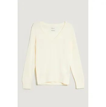 Dámský svetr SVETR GANT LIGHT KNIT V-NECK CREAM