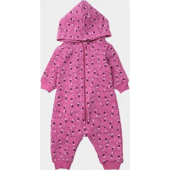 Kojenecký overall DUPIES 80 Celopropínací overal bez ťapek, dupačky TMAVĚ RŮŽOVÉ