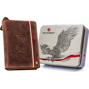 Peněženka Peterson peněženka z pravé kůže hnědá