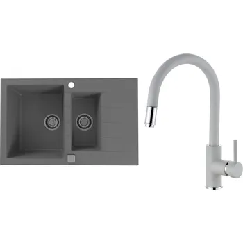 Set Alveus (dřez Cadit 70 Beton 81 + baterie Delos Beton 81) SETA25132