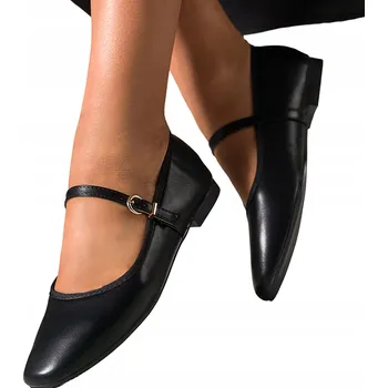 Dámská obuv BALERÍNKY Černé Dámské MARY JANE S Páskem POHODLNÉ Ploché Módní vel. 38