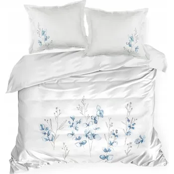 Povlečení SADA POVLEČENÍ ZE SATÉNOVÉ VYŠÍVANÉ 100% BAVLNY 160 X 200 CM BÍLÁ