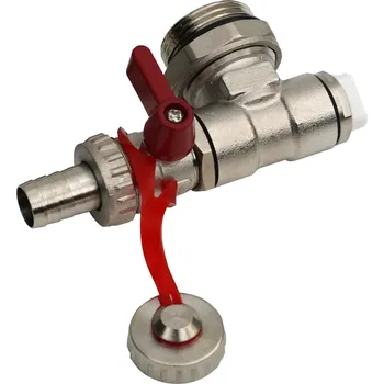 rozdělovač topení H-LINE 1" koncový kus k nerez. rozdělovačům - červená páka