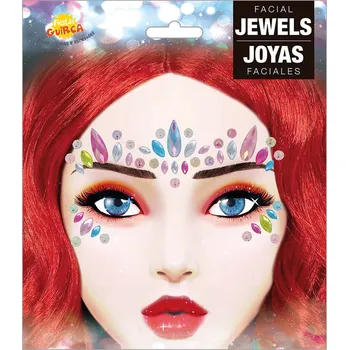Karnevalový doplněk Kamínky na obličej multicolor