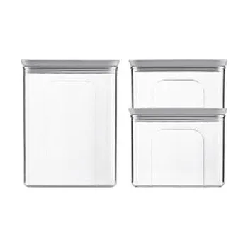 Dóza na potraviny Sada 3 obdélníkových dóz Tosca, transparetní/šedé