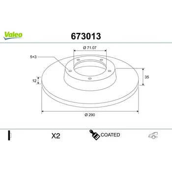 Autodíl Brzdový kotouč VALEO 673013