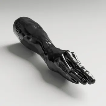 Dildo All Black Steroid ABS15 Backstroke, černé dildo 44 x 6–9,3 cm