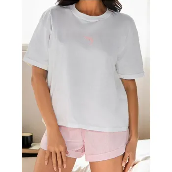 Dámské oblečení Sinsay - Dvoudílné bavlněné pyžamo - bílá - 250EP-00X - 250EP-00X-XL