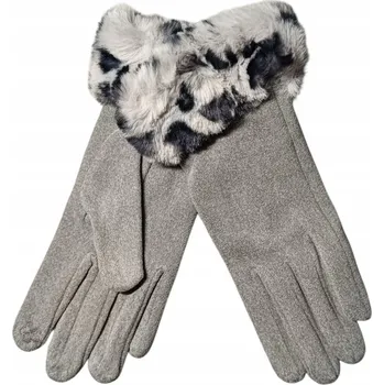 Rukavice Dámské DOTYKOVÉ rukavice s leopardím vzorem zimní Zateplené panterkový vzor