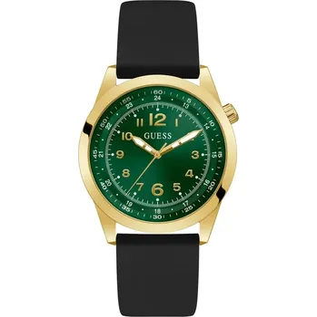 Hodinky Guess Max pánské hodinky se zeleným ciferníkem a černým řemínkem GW0494G4