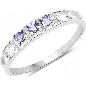 Prsten STŘÍBRNÝ PRSTÝNEK S PŘÍRODNÍMI TANZANITY