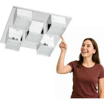 Stříbrná čtvercová Stropní Svítidlo Italux