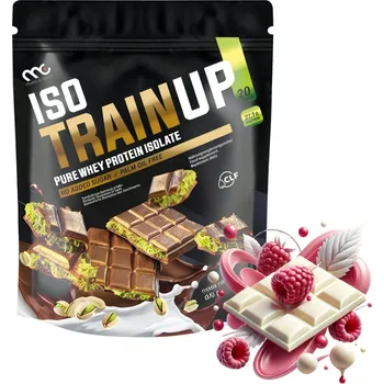 Protein MUSCLE CLINIC ISO TRAIN UP 600g Proteinový izolát 92g BÍLÁ ČOKOLÁDA MALINA
