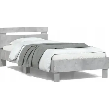 Postel Rám postele s čelem 203 x 104 x 70 cm, šedá betonu