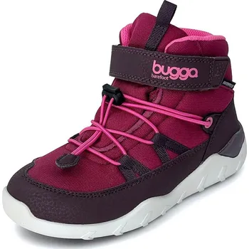 Chlapecká zimní obuv dětské zimní barefootové boty s membránou BUGGA CHRIS Burgundy B00190-16 Velikost: 29
