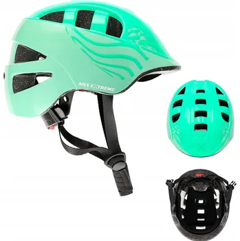 Cyklistická přilba Cyklistická helma / Helma na kolečkové brusle XS 48-52cm Zelená Nils Extreme Nastavitelná Dětská