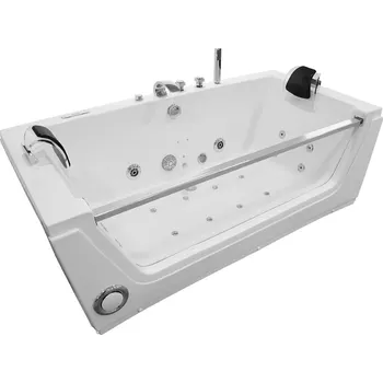 Vana Aplomo Malia 176x85 volně stojící hydromasážní vana, černá, MO-0054BL