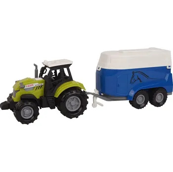 autíčko FARM SERVICE - Traktor s přívěsem na koně se zvuky a světly