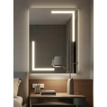 Zrcadlo Zrcadlo LED Via Lactea | 60x60 cm | Nástěnné | 3 LED | Vyrobeno v PL