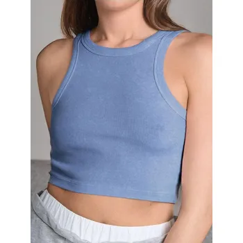 Dámské oblečení Sinsay - Crop top - modrá - 319AI-54X - 319AI-54X-XXS