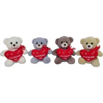 plyšák Medvídek se SRDCEM jako dárek na VALENTÝNA 17 cm různé barvy "MILUJI TĚ"