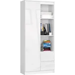 Regál R11 R80 1D 2SZ CLP bílý/bílý lesk