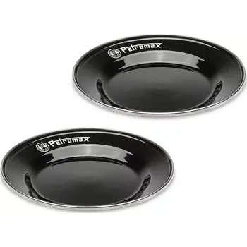Kempingové nádobí Petromax smaltované talíře 22 cm, černé 2 ks 730645, plechové (Petromax 730645 Smaltované talíře - lehké, 2 kusy)