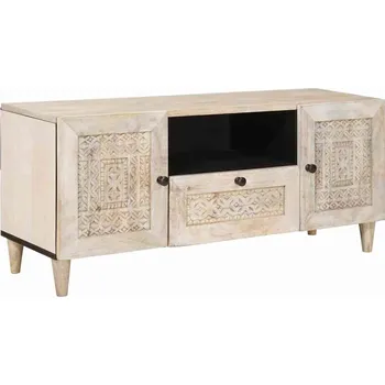 Televizní stolek vidaXL TV jednotky se zásuvkou Bílá 105 x 33 x 46 cm Kompozitní dřevo [4018130]