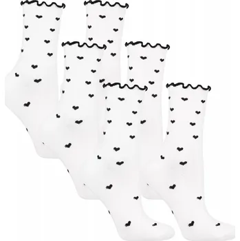 Dámské ponožky 3x Dlouhé bavlněné dámské Ponožky s roztomilými Srdíčka MORAJ 38-41