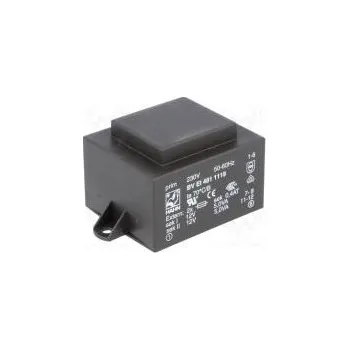 Transformátor Transformátor zalévaný 10VA 230VAC 12V 12V 417mA 417mA PCB