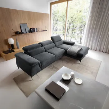 Sedací souprava PCo Rohová sedací souprava BINIALI M, 288 cm Roh pohovky: Pravý roh, Barva látky: VOGUE 17 (Antracitová)
