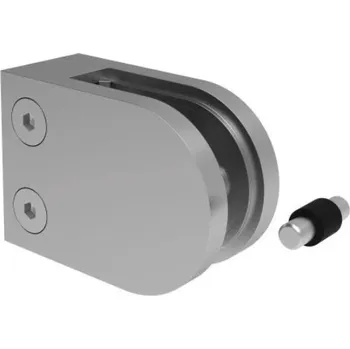 Hahn Steel Držák skla 63x45mm pro plochý podklad, model 22 – ZAMAK slitina, surový stav