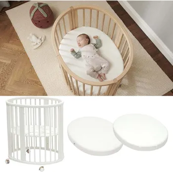 Dětská postýlka STOKKE Sleepi Mini Postýlka V3 White + matrace a prostěradlo