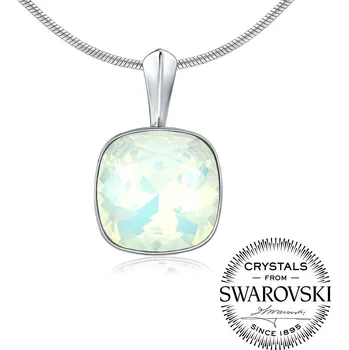 Přívěsek SILVEGO stříbrný přívěsek se Swarovski® Crystals bílý opál 12mm