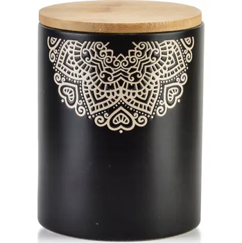 Dóza na potraviny Keramická dóza s bambusovým víkem do kuchyně