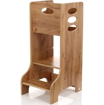 učicí věž Dřevěná učící věž Montessori KIDSWOOD KH-320 90cm - barva dřeva