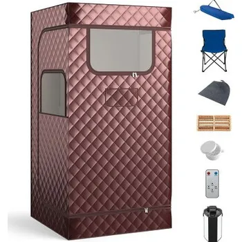 Sauna Parní sauna BA8085DE-CF s 3litrovým parním generátorem, 91 x 91 x 183 cm - A COSTWAY