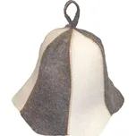 Klobouk do sauny s pruhy 38 cm šedý/bílý